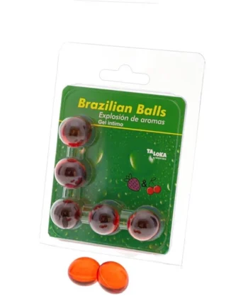 Set 5 Brazilian Balls Strawberry and Cherry Flavor
