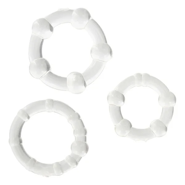 SEVEN CREATIONS - SET OF THREE TRANSPARENT PENIS RINGS