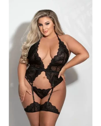 Seven til Midnight – Cami Gold Trim Accents – Black – Queen