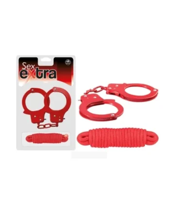 SEX EXTRA – METAL CUFFS & LOVE ROPE RED