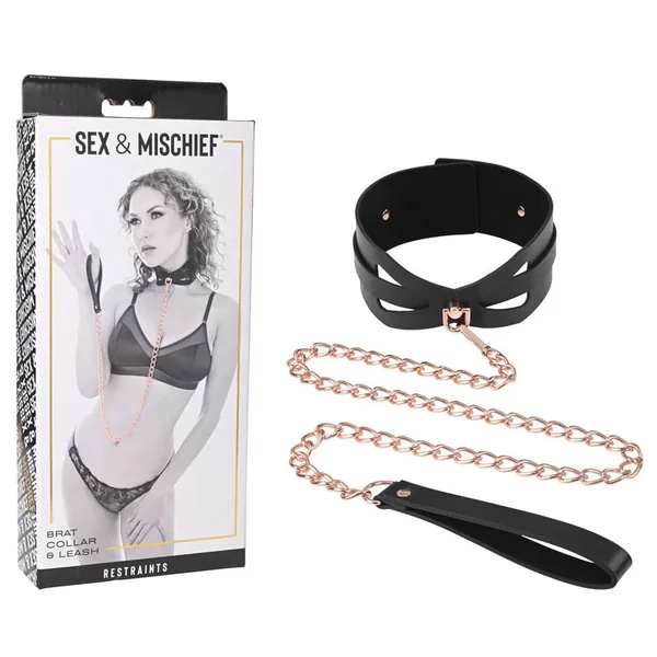 Sex & Mischief Brat Collar & Leash-(ss09841)