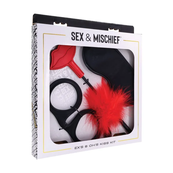 Sex & Mischief Ex's & Oh's Kiss Kit - Red/Black