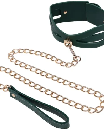 Sex & Mischief Indica Cutout Collar & Leash By Sportsheets