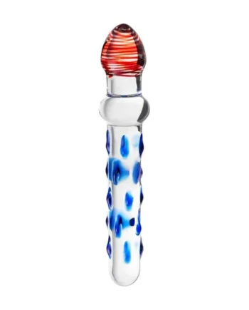 Sexus Glass Dildo Blue/Red 20 cm