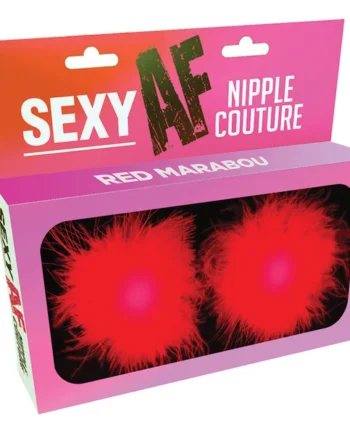 Sexy AF Nipple Couture - Red Marabou