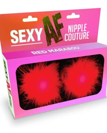 SEXY AF RED MARABOU NIPPLE COVERS