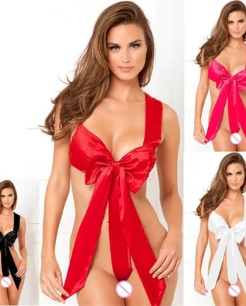 Sexy Lingerie Babydoll Hot Erotic Underwear Red Bow Women Porno Sleepwear Temptation Pajamas Sex Toys Christmas Gift For Women