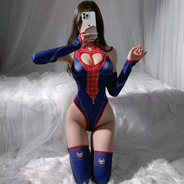 Sexy Red Spider Girl Halloween Costume #041