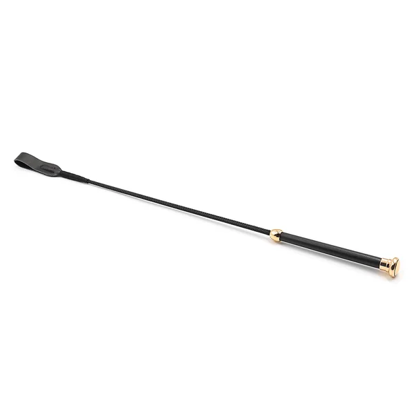 Sexyland Faux Leather Riding Crop With Gold Tip Handle