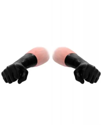 Shots Fist It Latex Short Gloves – Black