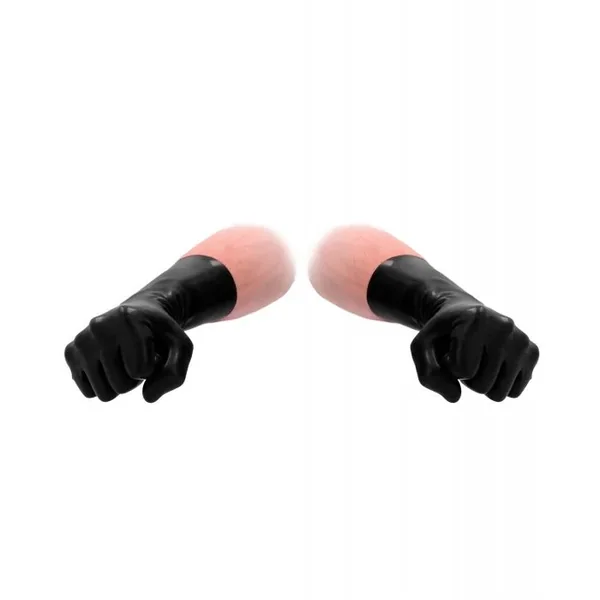 Shots Fist It Latex Short Gloves – Black