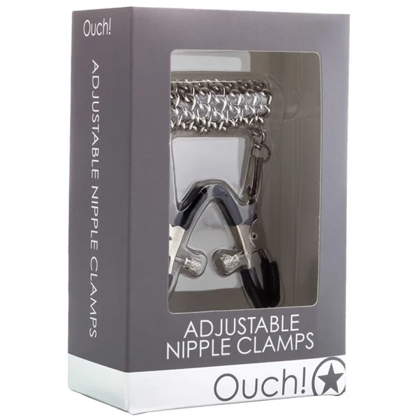 Shots Ouch Adjustable Nipple Clamps W-chain - Metal