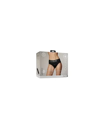 Shots Ouch Vibrating Strap On High-cut Brief - Black Xs/s