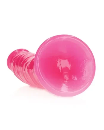 Shots RealRock 7″ Slim Dildo Glow in the Dark – Neon Pink