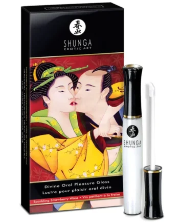 Shunga Divine Oral Pleasure Gloss - Sparkling Strawberry Wine
