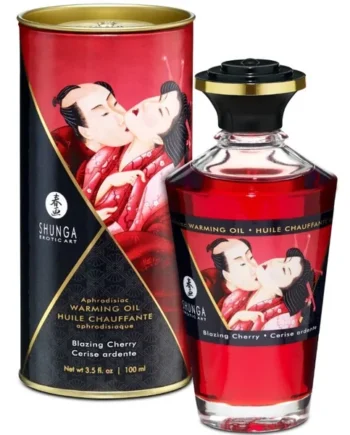SHUNGA - HEAT EFFECT MASSAGE OIL INTENSE CHERRY FLAVOR 100 ML