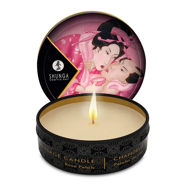 Shunga – Mini Massage Candle 1oz – Aphrodisia Roses