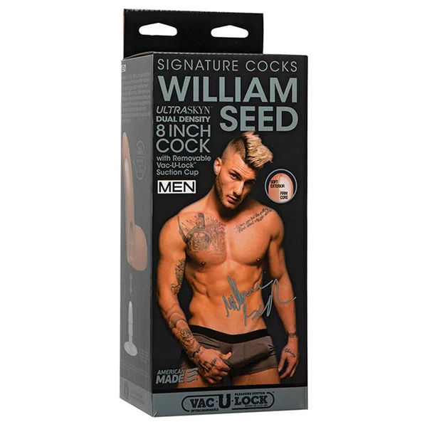Signature Cocks Ultraskyn 8" Cock W-removeable Vac-u-lock Suction Cup - William Seed