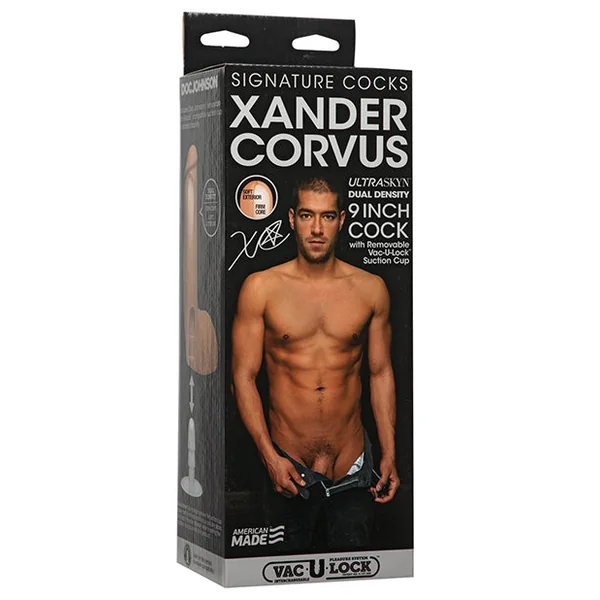 Signature Cocks Ultraskyn 9" Cock W-removeable Vac-u-lock Suction Cup - Xander Corvus
