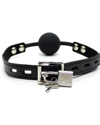 Silicona Ball Gag 4 cm with Padlock Black