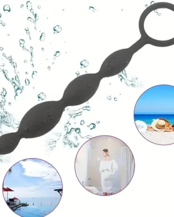 Silicone Anal Beads Butt Plug With Pull Ring Flexible Anal Chain Butt Plug