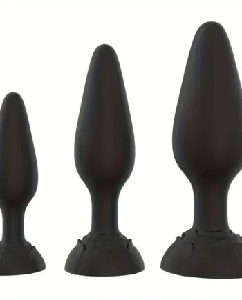 Silicone Anal Plug Training Kit With Base Long-Term Wearable Butt Plug