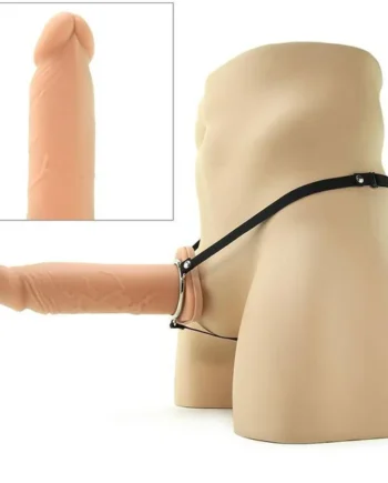 Silicone Penis Extension Sleeve 8 Inch Tan Hollow Strap On X-Tensions