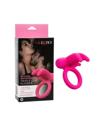 Silicone Rechargeable Triple Clit Flicker