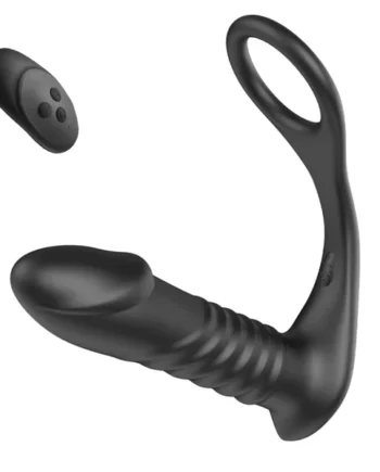 Silicone Remote Control Cock Ring Anal Plug