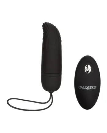 Silicone Ridged G-Spot Bullet with Remote Control – Black