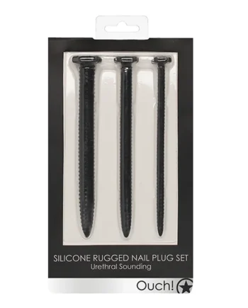 SILICONE SCREW PLUG SET URETHRAL SOUNDING BLACK