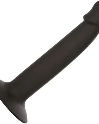 Silicone Slim Anal Stud Suction Cup Dildo By CalExotics - Black