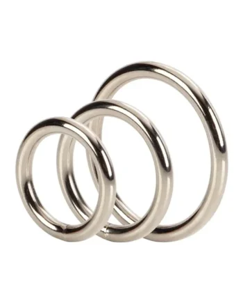 Silver Cock Rings 3 Piece Set Silver