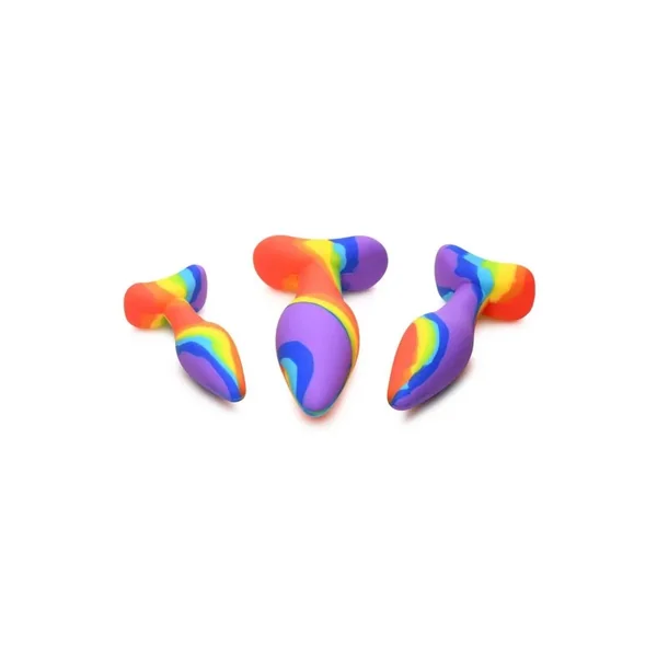 Simply Sweet Rainbow Silicone Butt Plug Set (3 Piece) – Multicolor