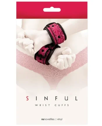 Sinful Vinyl Wrist Cuffs – Pink