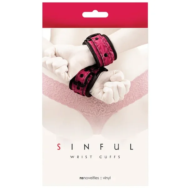 Sinful Vinyl Wrist Cuffs – Pink
