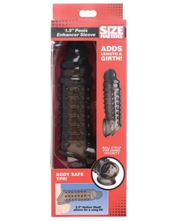 Size Matters 1.5 Inch Penis Enhancer Sleeve - Smoke