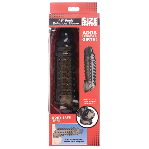 Size Matters 1.5 Inch Penis Enhancer Sleeve - Smoke