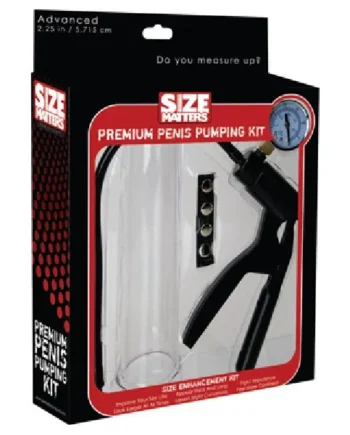 Size Matters Premium Penis Pumping Kit, 2.25″/5.7cm, Clear