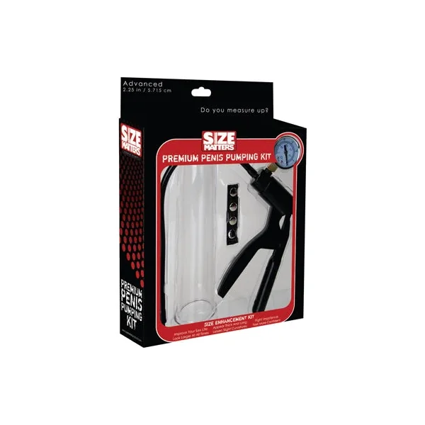 Size Matters Premium Penis Pumping Kit, 2″x 9″, Clear