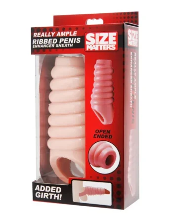 Size Matters Really Ample Ribbed Penis Enhancer Sheath