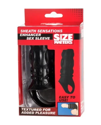 Size Matters Sheath Sensations Enhancer Sex Sleeve 4.5″/11.4cm, Black