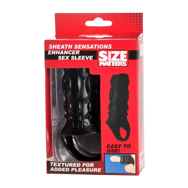 Size Matters Sheath Sensations Enhancer Sex Sleeve 4.5″/11.4cm, Black