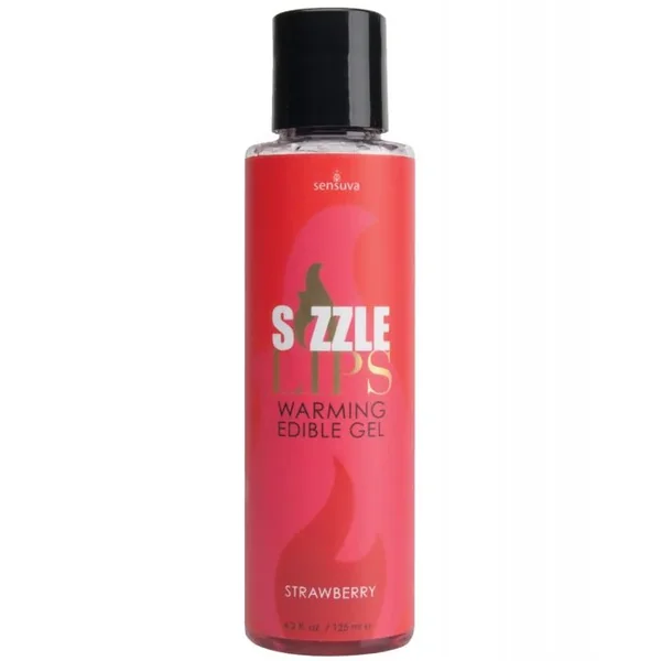 Sizzle Lips Warming Gel – 4.2 oz Bottle Strawberry