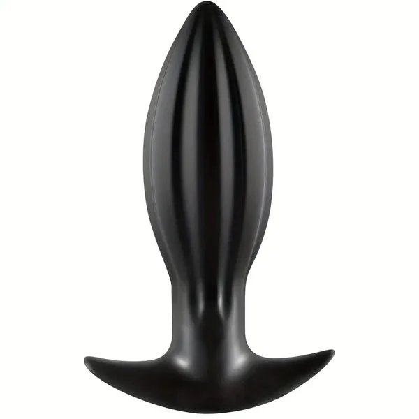 Sleek Black 4.7-Inch Soft Silicone Anal Plug Sex Toy For Men Women Couples