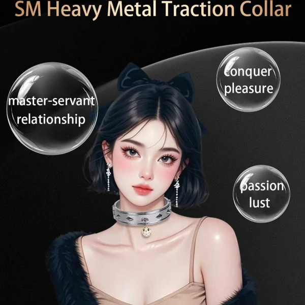 SM Stainless Steel Metal Traction Collar – Conquest Domination and Submission Bondage Set
