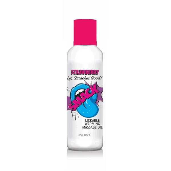 Smack Warming and Lickable Massage Oil - Strawberry 2 Oz