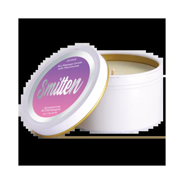 Smitten Strawberry & Champage Pheromone Massage Candle by Jelique