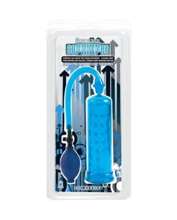So Pumped Penis Pump With Sleeve - Blue