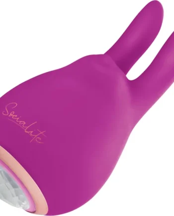 Socialite EDEN Rechargeable Silicone Jeweled Base Rabbit Ears Vibrator By Bodywand - Purple